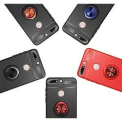 Coque Silicone Huawei Honor 7C / Enjoy 8 Avec Anneau En Metal Noir -All For Phone Magasin coque huawei enjoy 8 frac2965 13