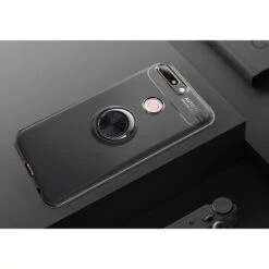 Coque Silicone Huawei Honor 7C / Enjoy 8 Avec Anneau En Metal Noir -All For Phone Magasin coque huawei enjoy 8 frac2965 16