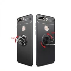 Coque Silicone Huawei Honor 7C / Enjoy 8 Avec Anneau En Metal Noir -All For Phone Magasin coque huawei enjoy 8 frac2965 6