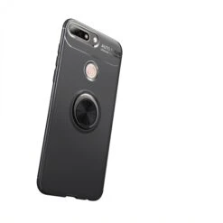Coque Silicone Huawei Honor 7C / Enjoy 8 Avec Anneau En Metal Noir -All For Phone Magasin coque huawei enjoy 8 frac2965 7