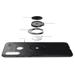 Coque Silicone Honor 10 Lite / P Smart 2019 Avec Anneau Noir -All For Phone Magasin coque huawei honor 10 lite frac3010 11