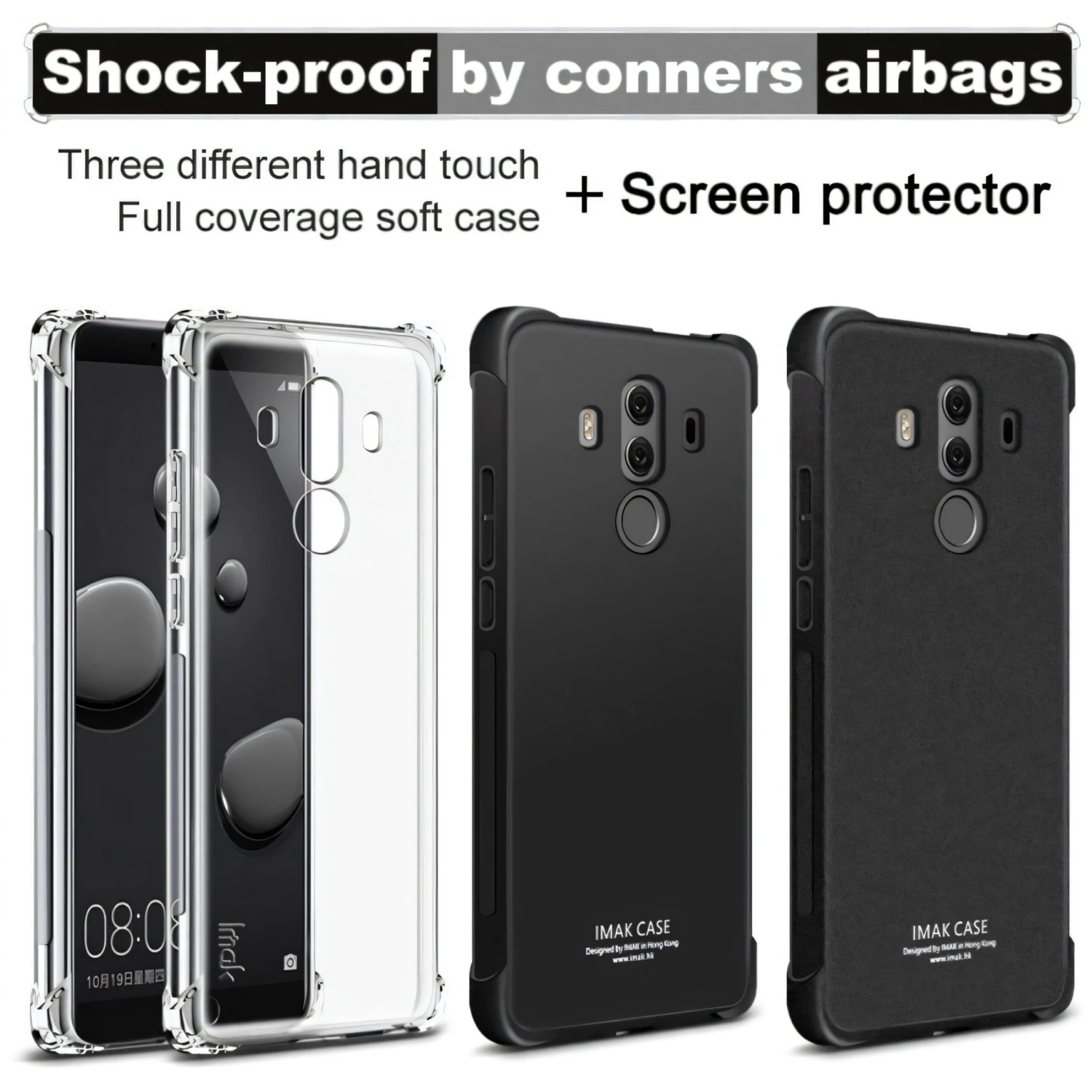 Coque Huawei Mate 10 Pro Antichoc Elegant Avec Film De Protection IMAK Noir 7 Coque Huawei Mate 10 Pro Antichoc Elegant Avec Film De Protection IMAK Noir – Image 5