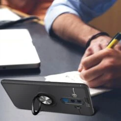 Coque Silicone Huawei Mate 10 Pro Avec Anneau En Metal Noir -All For Phone Magasin coque huawei mate 10 pro frac2952 12