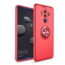 Coque Silicone Huawei Mate 10 Pro Avec Anneau En Metal Rouge