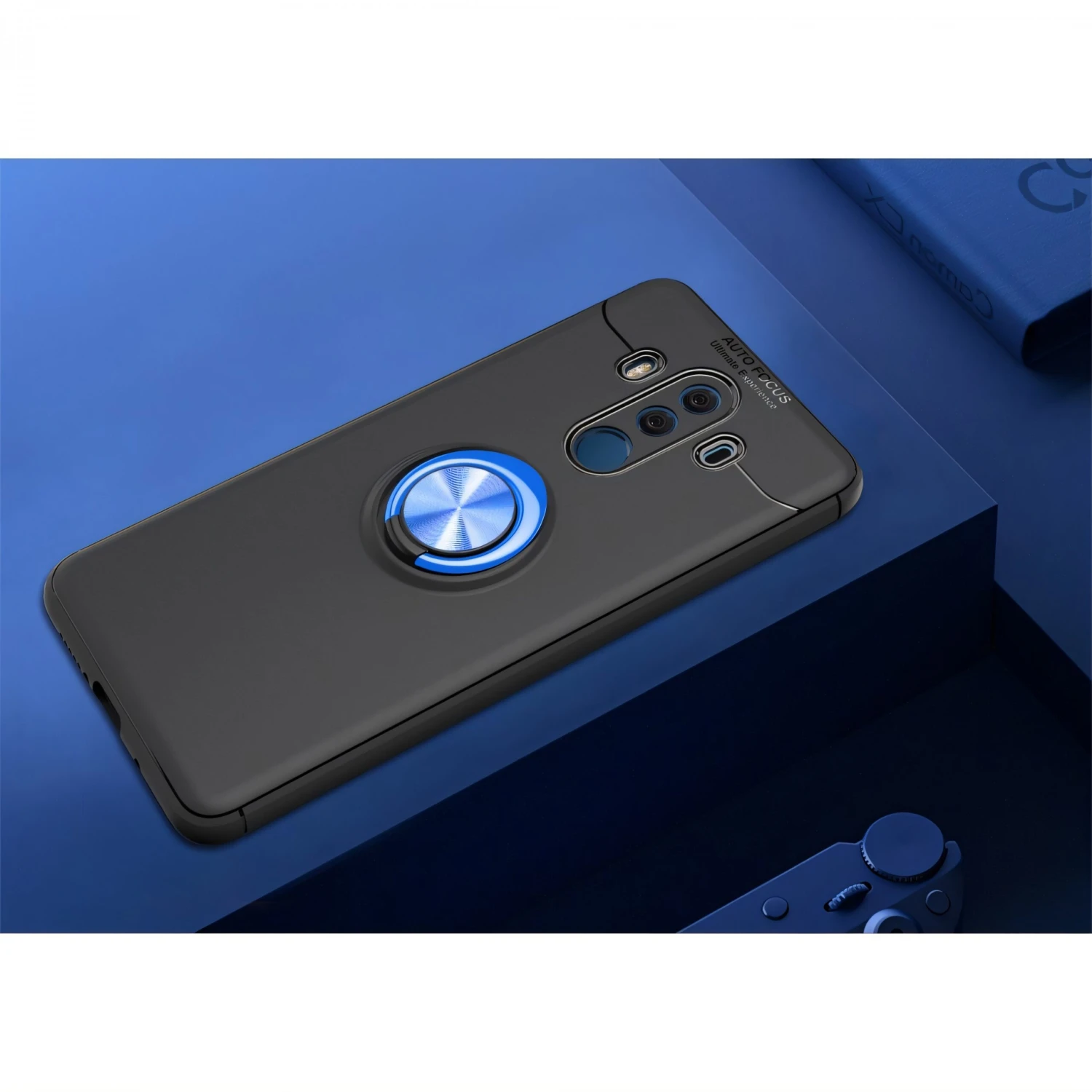 Coque Silicone Huawei Mate 10 Pro Avec Anneau En Metal Bleu 4 Coque Silicone Huawei Mate 10 Pro Avec Anneau En Metal Bleu – Image 2