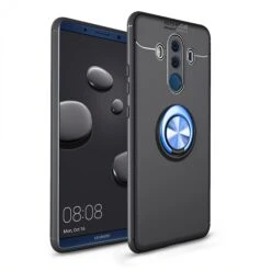 Coque Silicone Huawei Mate 10 Pro Avec Anneau En Metal Bleu