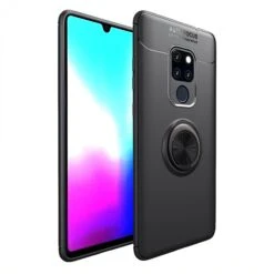 Coque Silicone Huawei Mate 20 X Avec Anneau Rotatif Noir