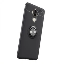 Coque Silicone Huawei Mate 9 Avec Anneau En Metal Noir -All For Phone Magasin coque huawei mate 9 frac2956 2