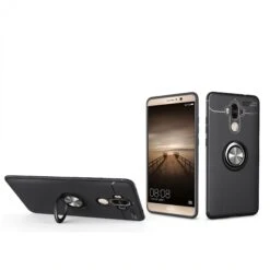 Coque Silicone Huawei Mate 9 Avec Anneau En Metal Noir -All For Phone Magasin coque huawei mate 9 frac2956 7