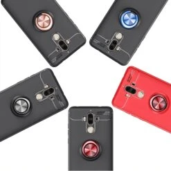 Coque Silicone Huawei Mate 9 Avec Anneau En Metal Noir -All For Phone Magasin coque huawei mate 9 frac2956 9