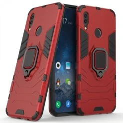 Coque Antichoc Huawei P Smart 2019 Cool Guard Avec Anneau Rouge