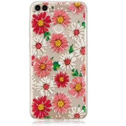 Coque Silicone Huawei P Smart Daisy Rouge