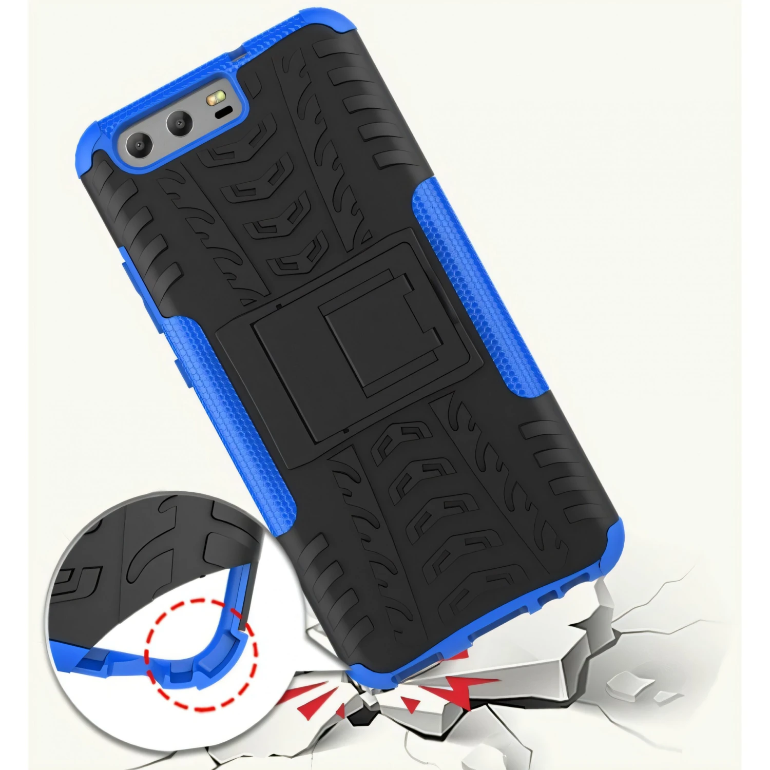 Coque Huawei P10 Antichoc Hybrid Bleu 4 Coque Huawei P10 Antichoc Hybrid Bleu – Image 2