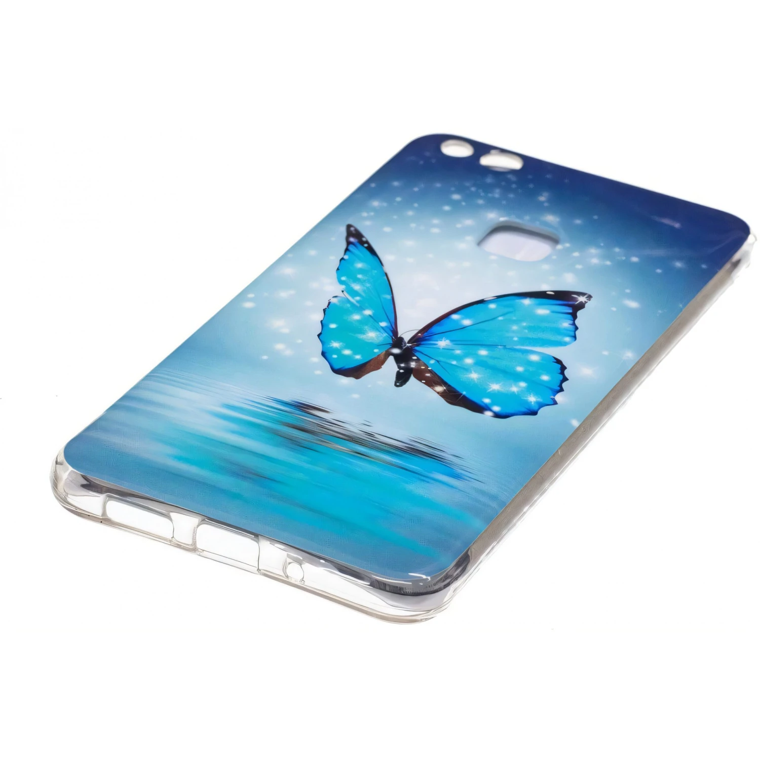 Coque Huawei P10 Lite Silicone Phospho Papillion Bleu 5 Coque Huawei P10 Lite Silicone Phospho Papillion Bleu – Image 3