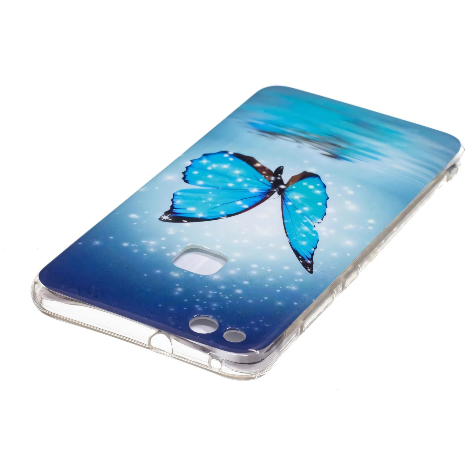 Coque Huawei P10 Lite Silicone Phospho Papillion Bleu 6 Coque Huawei P10 Lite Silicone Phospho Papillion Bleu – Image 4