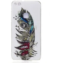 Coque Huawei P10 Lite Silicone Phospho Plume Blanc -All For Phone Magasin coque huawei p10 lite frac1879 1