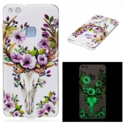 Coque Huawei P10 Lite Silicone Phospho Cerf En Fleurs Blanc