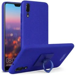 Coque Rigide Huawei P20 Avec Anneau Imak Bleu Foncé