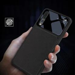 Coque Silicone Huawei P20 Pro Avec Partie En Verre Lenuo Noir -All For Phone Magasin coque huawei p20 pro frac2496 3