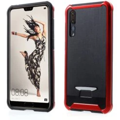 Coque Silicone Huawei P20 Pro Hybride Relief Rouge