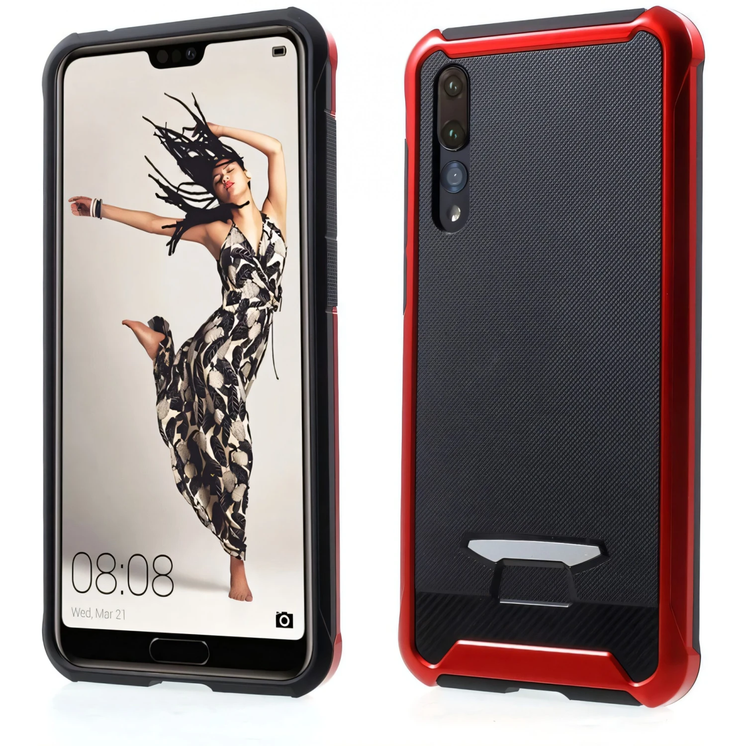 Coque Silicone Huawei P20 Pro Hybride Relief Rouge 3 Coque Silicone Huawei P20 Pro Hybride Relief Rouge