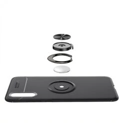 Coque Silicone Huawei P20 Pro Avec Anneau En Metal Noir -All For Phone Magasin coque huawei p20 pro frac2959 3