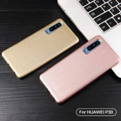 Coque Silicone Huawei P30 Style Fibre De Carbone Rose -All For Phone Magasin coque huawei p30 frac3053 2