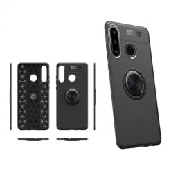 Coque Silicone Huawei P30 Lite Avec Anneau En Metal Noir -All For Phone Magasin coque huawei p30 lite frac3024 6
