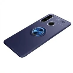 Coque Silicone Huawei P30 Lite Avec Anneau En Metal Bleu -All For Phone Magasin coque huawei p30 lite frac3026 1