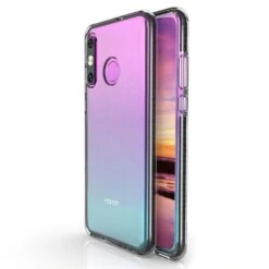 Coque Silicone Transparent Huawei P30 Lite Avec Bords Colorés Noir