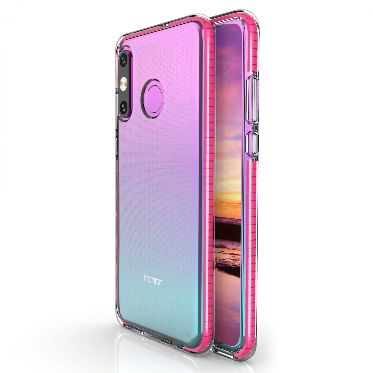 Coque Silicone Transparent Huawei P30 Lite Avec Bords Colorés Fushia 3 Coque Silicone Transparent Huawei P30 Lite Avec Bords Colorés Fushia