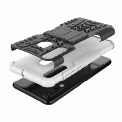 Coque Antichoc Huawei P30 Lite Style Pneu Avec Support Blanc -All For Phone Magasin coque huawei p30 lite frac3085 2