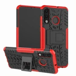 Coque Antichoc Huawei P30 Lite Style Pneu Avec Support Rouge