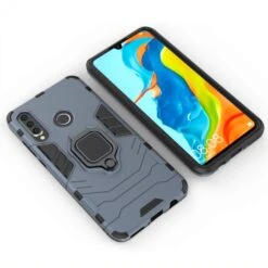 Coque Antichoc Hybride Huawei P30 Lite Avec Anneau Bleu Foncé -All For Phone Magasin coque huawei p30 lite frac3089 3