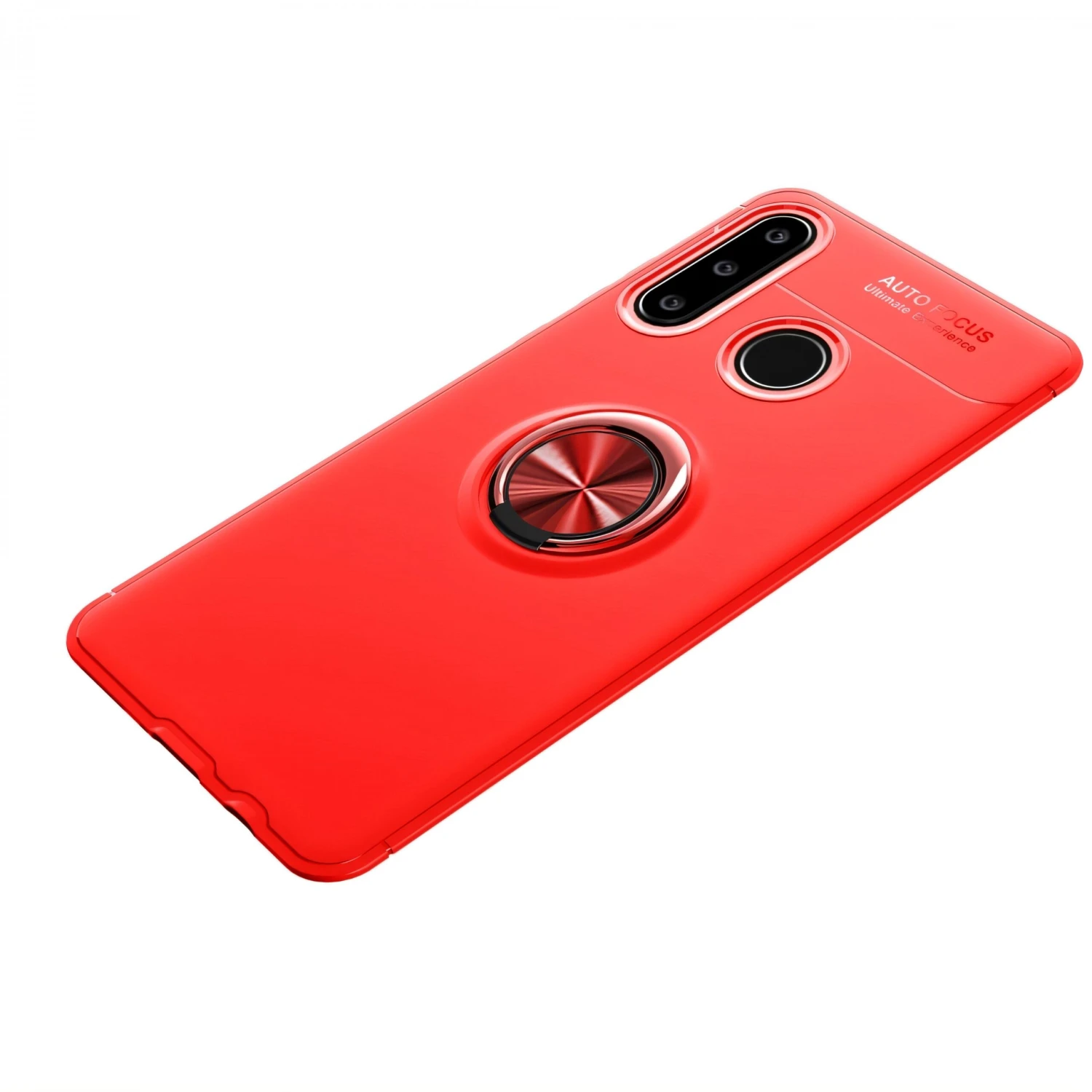 Coque Silicone Huawei P30 Lite Et Nova 4E Avec Anneau Et Support En Metal Rouge 4 Coque Silicone Huawei P30 Lite Et Nova 4E Avec Anneau Et Support En Metal Rouge – Image 2