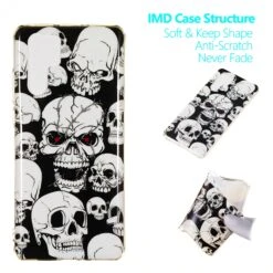 Coque Silicone Huawei P30 Pro Cranes Skulls Fantaisie Phosphorescente Noir