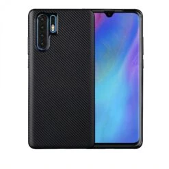 Coque Silicone Huawei P30 Pro Style Fibre De Carbone Noir