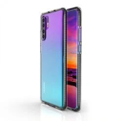 Coque Silicone Transparent Huawei P30 Pro Avec Bords Colorés Noir