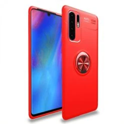 Coque Silicone De Protection Huawei P30 Pro Avec Anneau LENUO Rouge