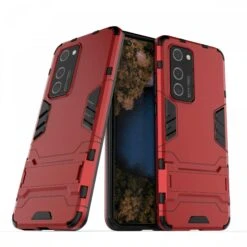 Coque Antichoc Huawei P40 Pro Hybride Avec Support Rouge