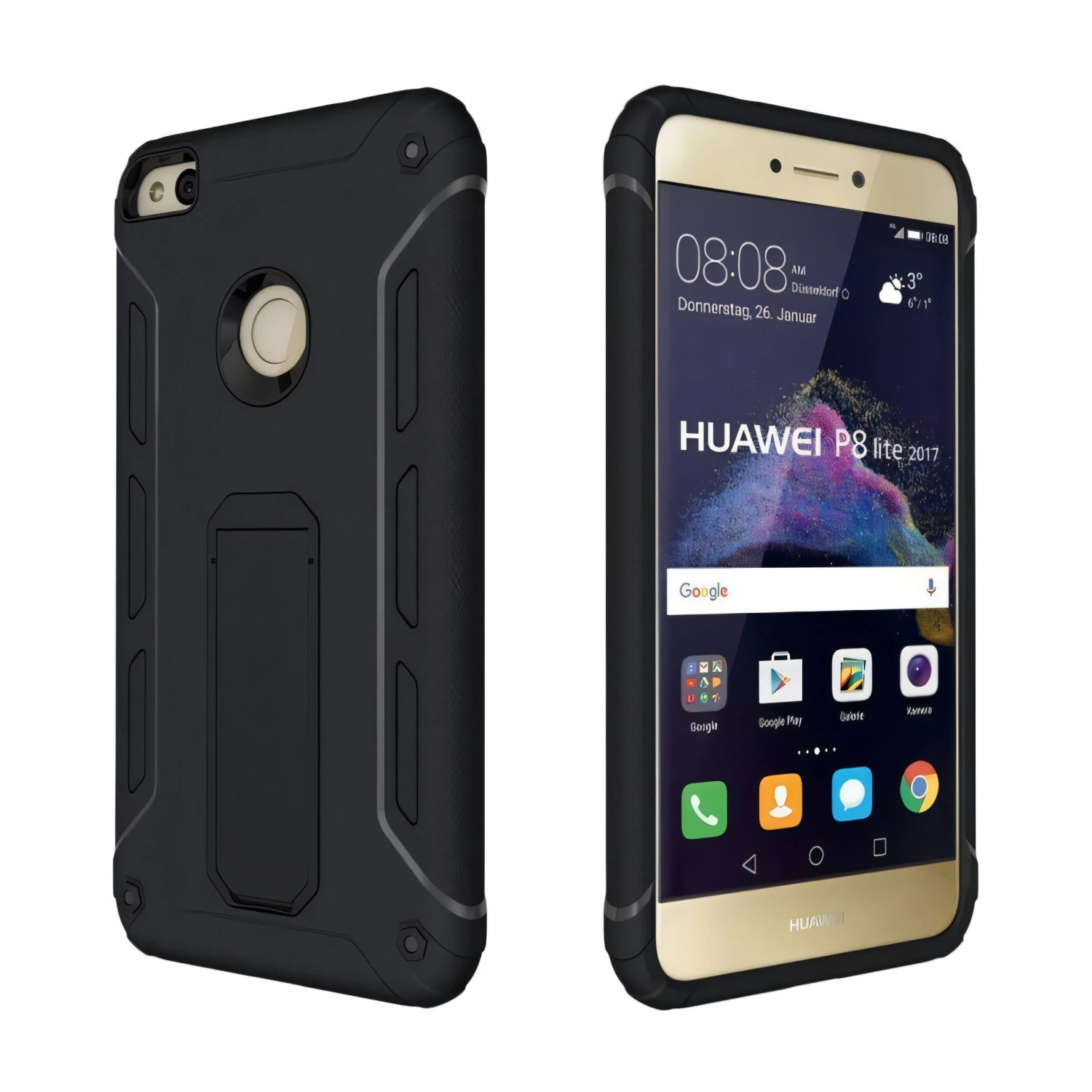 Coque Huawei P8 Lite 2017 Et Honor 8 Lite Antichoc Et Resistant Avec Support Noir 9 Coque Huawei P8 Lite 2017 Et Honor 8 Lite Antichoc Et Resistant Avec Support Noir – Image 7