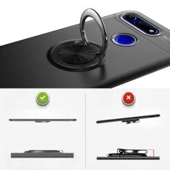 Coque Silicone Huawei Honor View 20 Et Huawei V20 Avec Anneau En Metal Noir -All For Phone Magasin coque huawei v20 frac3027 7