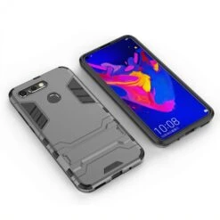 Coque Antichoc Huawei View 20 Et Huawei V20 Avec Support Gris -All For Phone Magasin coque huawei v20 frac3062 4