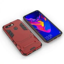 Coque Antichoc Huawei View 20 Et Huawei V20 Avec Support Rouge -All For Phone Magasin coque huawei v20 frac3063 3