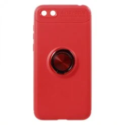 Coque Silicone Huawei Y5 2018 / Y5 Prime 2018 Avec Anneau En Metal Rouge