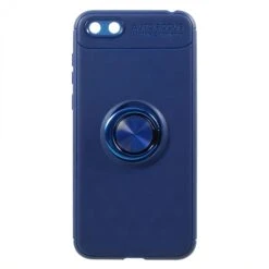 Coque Silicone Huawei Y5 2018 / Y5 Prime 2018 Avec Anneau En Metal Bleu