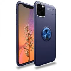Coque Antichoc IPhone 11 Avec Anneau Pour Support Aimanté - Bleu Foncé