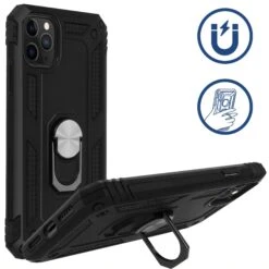 Coque Antichoc IPhone 11 Pro Avec Anneau Magnétique XSSIVE Noir -All For Phone Magasin coque iphone 11 pro frac3216 8