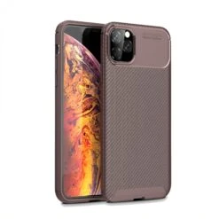 Coque IPhone 11 Pro Max Style Fibre De Carbone - Marron