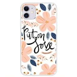 Coque Silicone IPhone 12 Pro Et IPhone 12 Put On Love Blanc